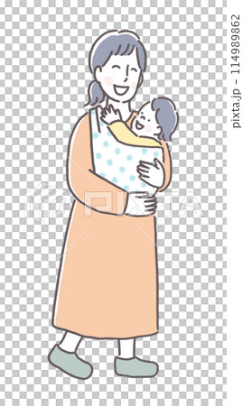 赤ちゃんを抱っこするお母さん 114989862