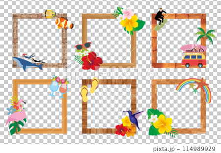 Tropical vacation travel frame 114989929