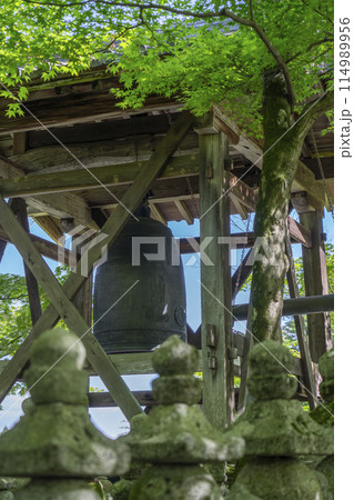 新緑の京都　あだし野念仏寺　鐘楼 114989956
