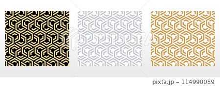 Set of abstract geometric patterns. Seamless vector backgrounds. Colored ornaments Graphic modern patterns Simple lattice graphic design Set of abstract geometric patterns. Seamless vector backgrounds. Colored ornaments Graphic modern patterns Simple lattice graphic design 114990089