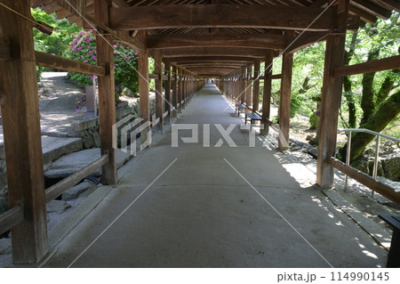 岡山市「吉備津神社」の社殿と回廊 岡山市「吉備津神社」の社殿と回廊 114990145