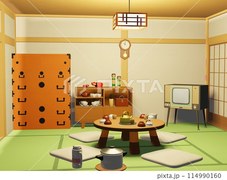 昭和レトロな部屋のイラスト 114990160
