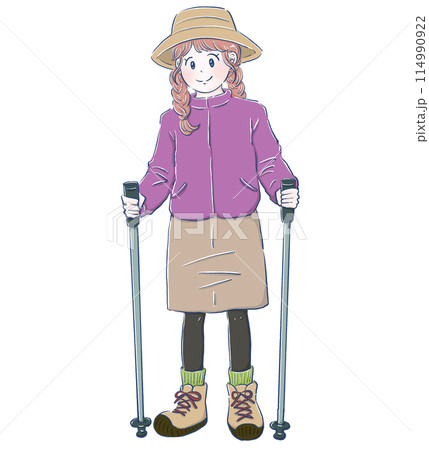登山をする女の子 114990922