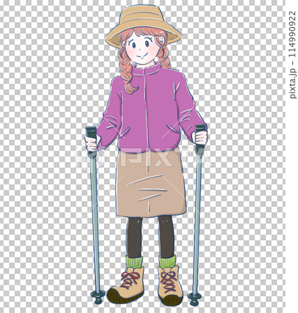 登山をする女の子 114990922
