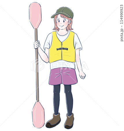 カヌーをする女の子 カヌーをする女の子 114990923