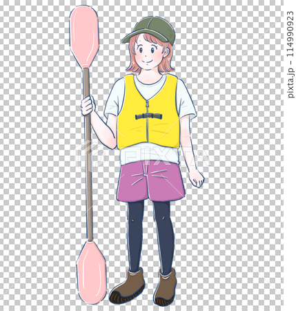 カヌーをする女の子 カヌーをする女の子 114990923