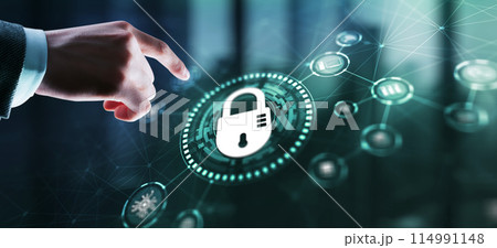 Cyber security system abstract technology background. Technology concept 114991148