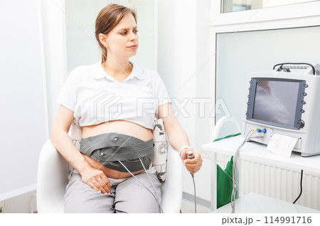 Expectant Mother Performing Cardiotocography 114991716