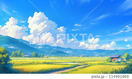 空, 風景, 草, 野原, 自然, 緑, 牧草地, 雲, 青, サマータイム, 雲, 地平線, とぶ 114991869