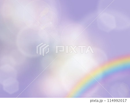 紫色の背景と虹のイメージ素材 114992017