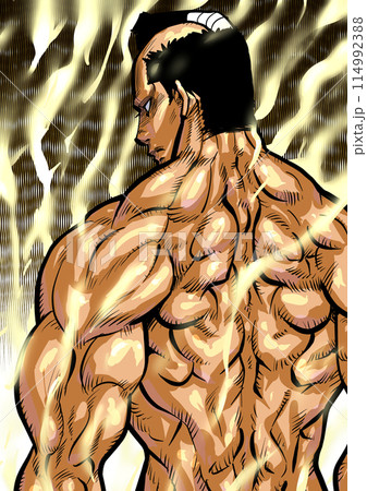 筋肉質な男性の背中のイラスト 114992388