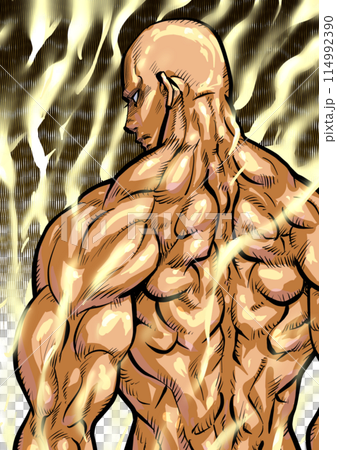 肌肉發達的男性背部的插圖 114992390