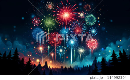 花火、夜、夏、 花火、夜、夏、 114992394