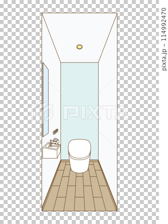 タンクレストイレのインテリアパース　フローリング床 114992470