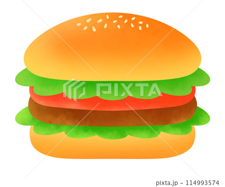 おいしいハンバーガーのイラスト おいしいハンバーガーのイラスト 114993574