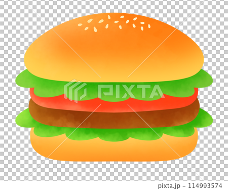 おいしいハンバーガーのイラスト おいしいハンバーガーのイラスト 114993574