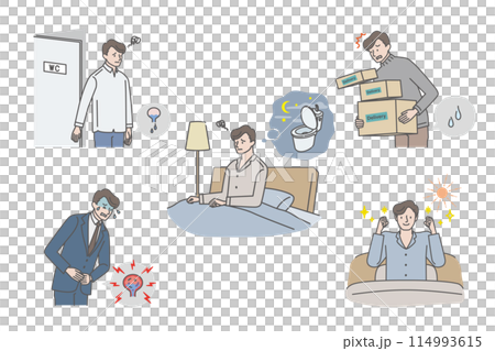男性泌尿問題(漏尿、殘尿感、夜尿、膀胱炎)插圖集 男性泌尿問題(漏尿、殘尿感、夜尿、膀胱炎)插圖集 114993615