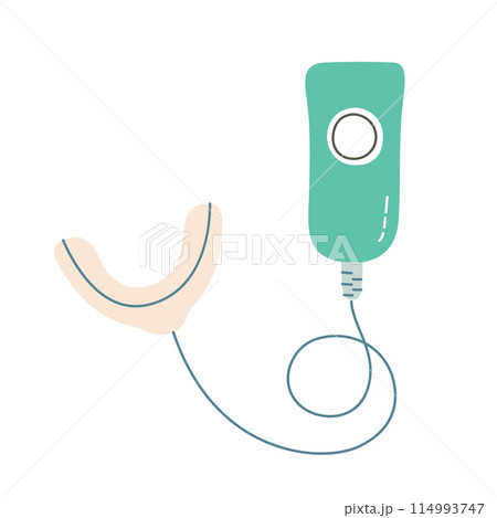 Whitening tool icon, vector illustration of led light whitener for teeth, professional, home dental device, system for white teeth treatment, new technology for beautiful smile, automatic instrument 114993747