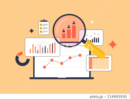 Competitor Analysis Tools - followers and sales, traffic, ad placement. Competitive monitoring and social listening. Competitor keyword analysis and seo metrics market research vector illustration Competitor Analysis Tools - followers and sales, traffic, ad placement. Competitive monitoring and social listening. Competitor keyword analysis and seo metrics market research vector illustration 114993930