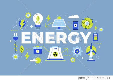 Energy background in flat design 114994054