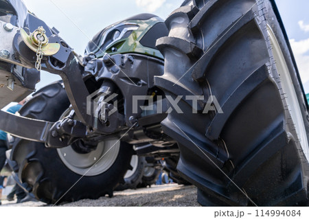 Bottom view of agricultural tractor Bottom view of agricultural tractor 114994084