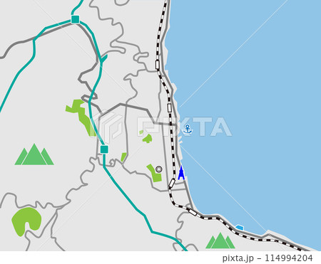 シンプルな別府市マップ 114994204