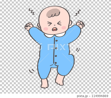 嬰兒躺著哭泣的插圖 114994869