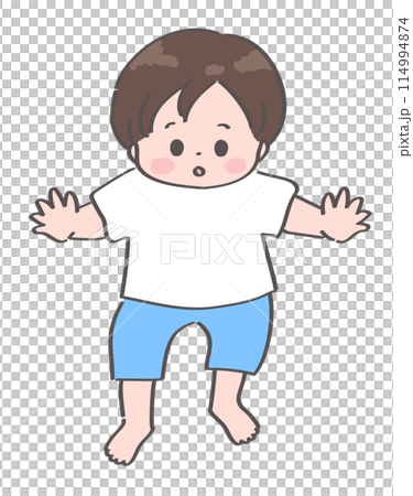 一個蹣跚學步的男嬰的插圖 114994874