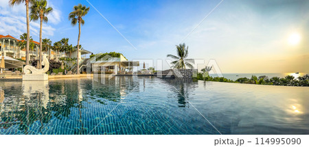 View of resort in Cape Panwa beach in Phuket, Thailand View of resort in Cape Panwa beach in Phuket, Thailand 114995090