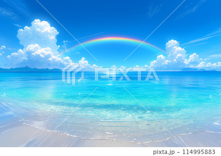 「感動の虹景色！海と空の美しいコントラストが魅せる至福の風景」 114995883