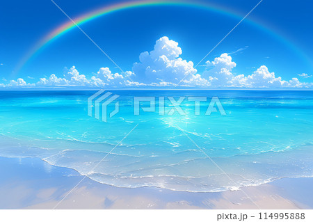 「感動の虹景色！海と空の美しいコントラストが魅せる至福の風景」 114995888