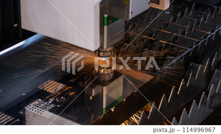 Metal laser cutting machine. Safe automated metal work.  114996967