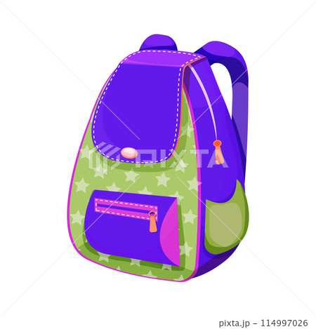 School backpack knapsack study bag, equipment, kids bag with pockets bright colors isolated on white background. Accesory for suplies, baggage. School backpack knapsack study bag, equipment, kids bag with pockets bright colors isolated on white background. Accesory for suplies, baggage. 114997026