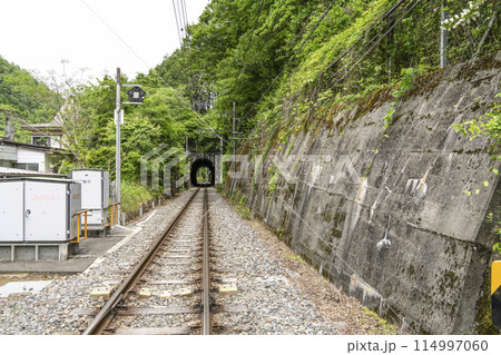 飯田線　唐笠駅から見るトンネル 114997060