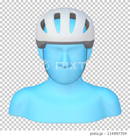 Bicycle accessories illustration material Helmet (1_2_5) White Wearing image 114997704