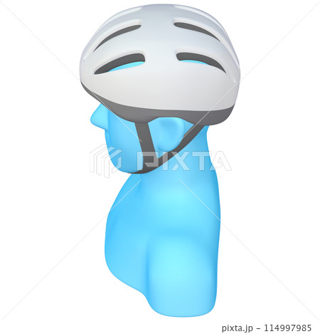 自転車用品のイラスト素材 ヘルメット(1_3_1)ホワイト 着用イメージ 自転車用品のイラスト素材 ヘルメット(1_3_1)ホワイト 着用イメージ 114997985