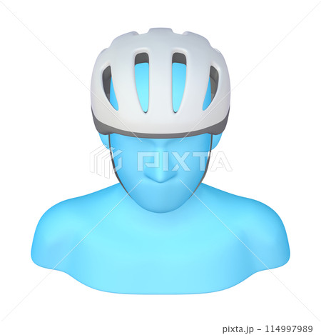 自転車用品のイラスト素材 ヘルメット(1_3_5)ホワイト 着用イメージ 自転車用品のイラスト素材 ヘルメット(1_3_5)ホワイト 着用イメージ 114997989