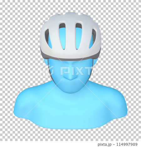 自転車用品のイラスト素材 ヘルメット(1_3_5)ホワイト 着用イメージ 自転車用品のイラスト素材 ヘルメット(1_3_5)ホワイト 着用イメージ 114997989