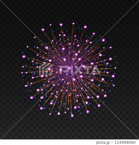 Shimmering pink firework burst realistic vector illustration 114998080