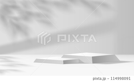 Square podium in soft shadows realistic vector illustration 114998091