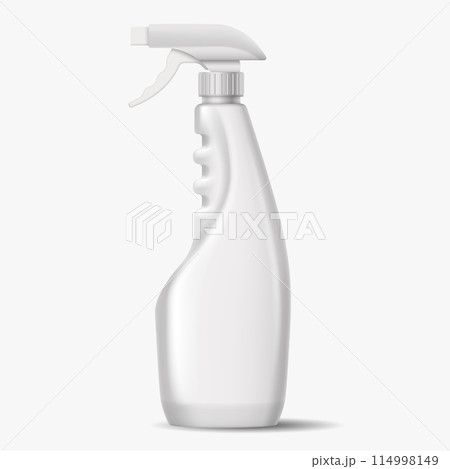Mockup spray bottle of cleaner realistic illustration 114998149