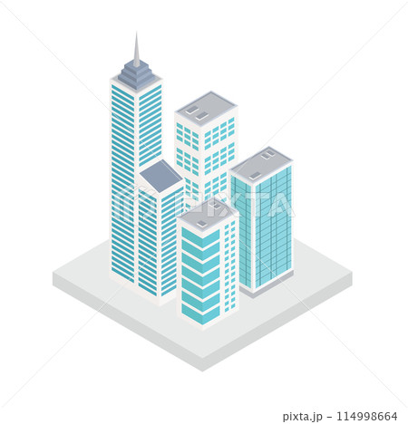Isometric office building. Business skyscrapers vector design Illustration. Isometric office building. Business skyscrapers vector design Illustration. 114998664