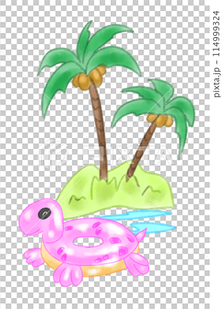 ヤシの木の島のイラストのイラスト素材 [114999324] - PIXTA