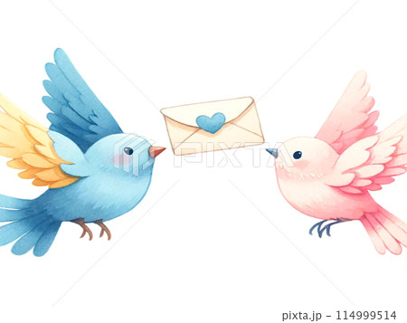 手紙を運ぶ鳥　小鳥からの便り 114999514