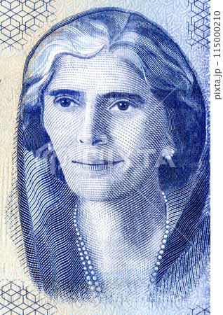 Mohtarma Fatima Jinnah (1893 -1967). Portrait from commemorative Mohtarma Fatima Jinnah (1893 -1967). Portrait from commemorative 115000210