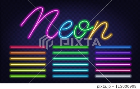 Neon Light vector Brush on Transparent Background. Neon Light vector Brush on Transparent Background. 115000909