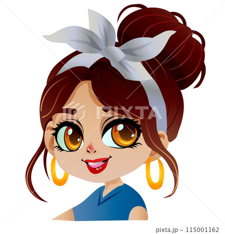 smiling cartoon girls vintage characters 115001162