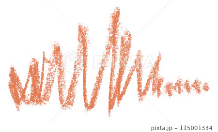 Orange pencil strokes isolated on white background. 115001334