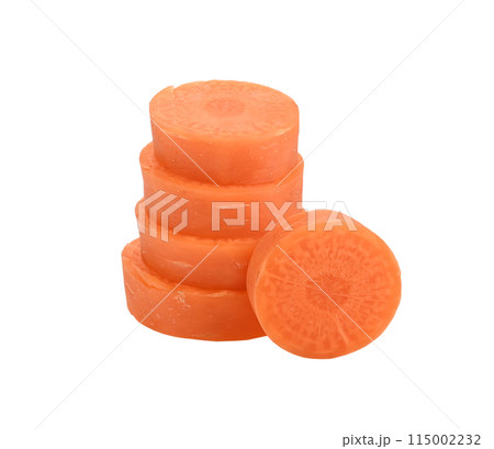 fresh carrot slice isolated on white background fresh carrot slice isolated on white background 115002232