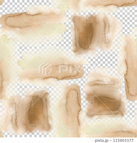 Abstract brushstrokes in sepia a seamless watercolor pattern on white background. Paint brush strokes monochrome color palette variety of shapes and textures for design textile, package, backdrop Abstract brushstrokes in sepia a seamless watercolor pattern on white background. Paint brush strokes monochrome color palette variety of shapes and textures for design textile, package, backdrop 115003377